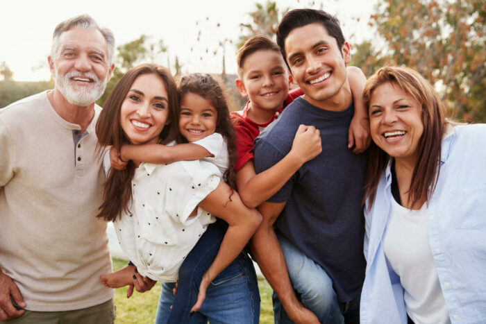 multigenerational family outdoors